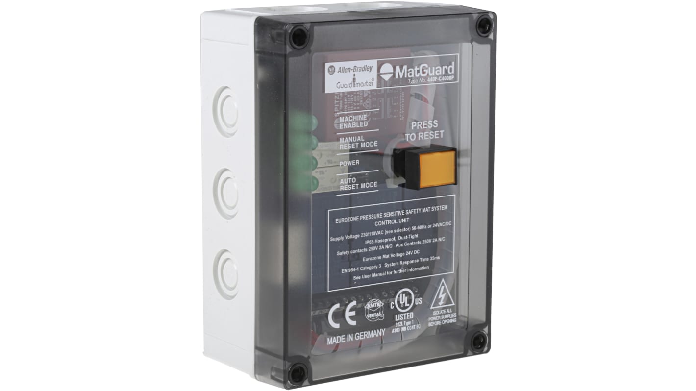 Relé de seguridad Rockwell Automation MatGuard 440F de 1 canal, para Relé de seguridad, 24V ac