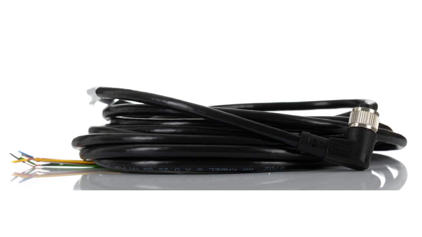 Cable de conexión RS PRO, con. A M12 Hembra, con. B Sin terminación, cod.: A, long. 5m, 30 V, 2 A, IP67