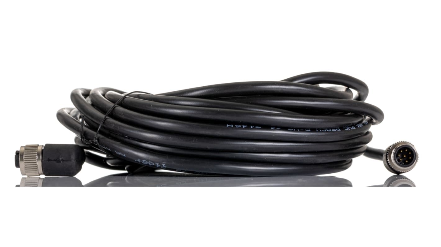 Cable de conexión RS PRO, con. A M12 Hembra, con. B M12 Macho, cod.: A, long. 10m, 30 V, 2 A, IP67