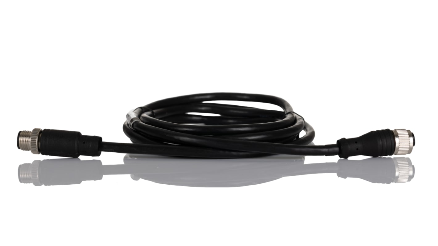 Cable de conexión RS PRO, con. A M12 Hembra, con. B M12 Macho, cod.: A, long. 2m, 60, 4A, IP67