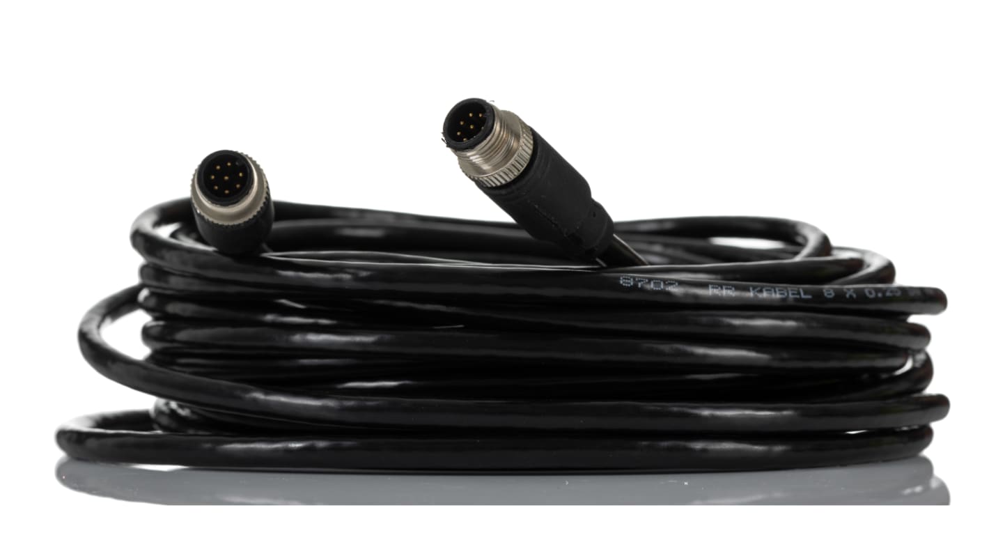 Cable de conexión RS PRO, con. A M12 Macho, con. B M12 Macho, cod.: A, long. 10m, 30 V, 2 A, IP67