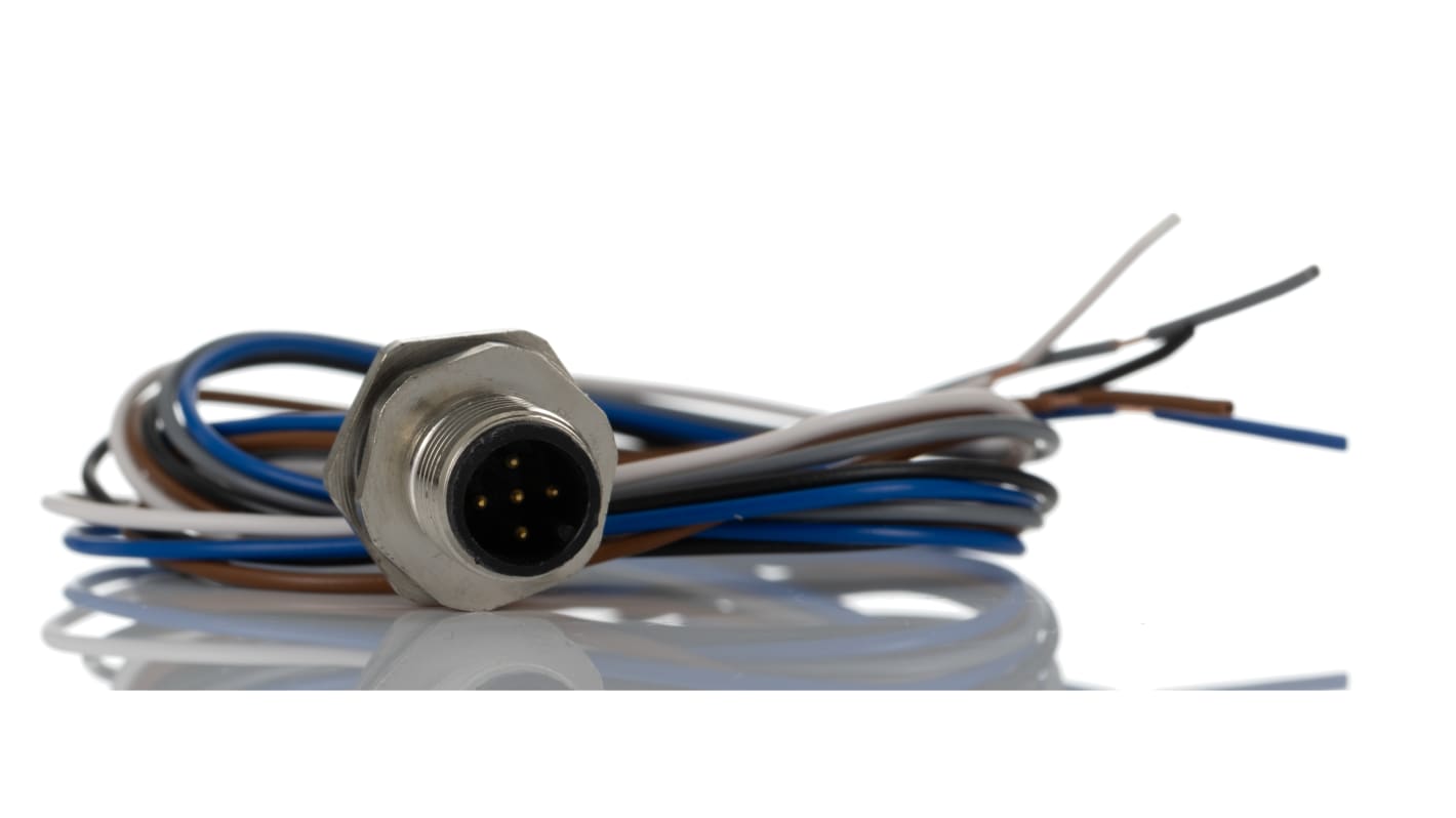 Cable de conexión RS PRO, con. A M12 Macho, con. B Sin terminación, cod.: A, long. 500mm, 60, 4A, IP67