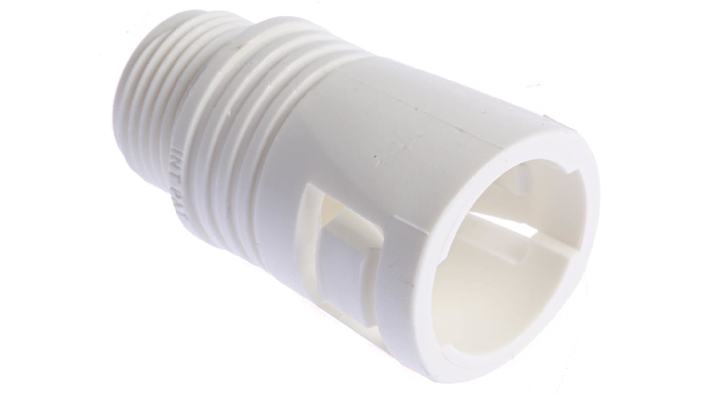 Adaptaflex Straight, Conduit Fitting, 20mm Nominal Size, M20, Polyamide, White