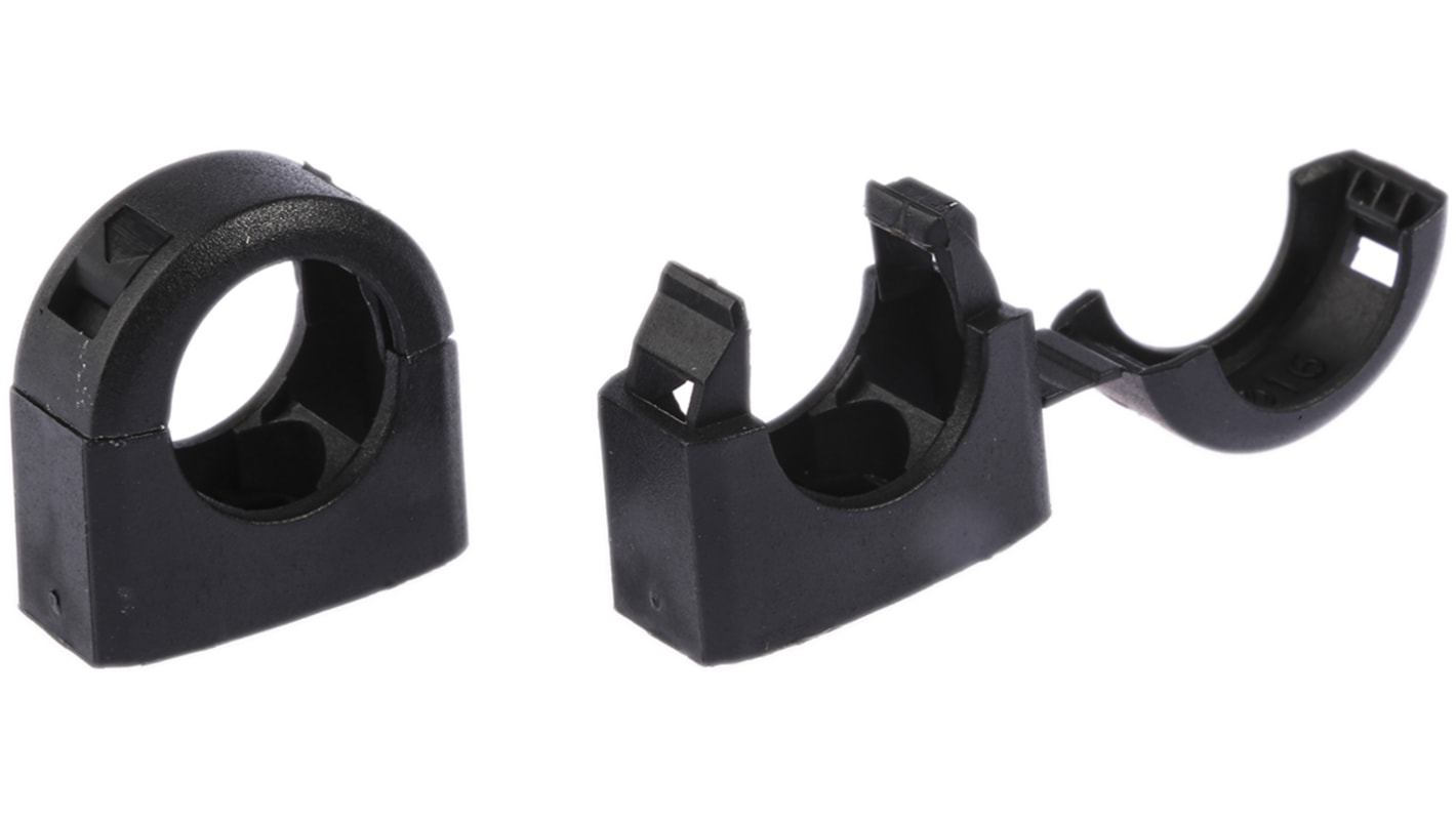 Racor para conducto Adaptaflex, Pinza de sujeción de tubo de Nylon 66 Negro, tamaño nom. 16mm