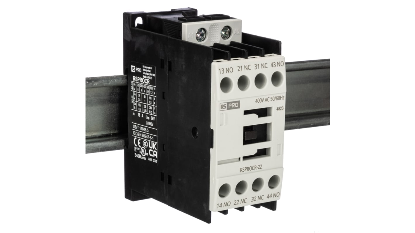 RS PRO RSPROCR-22 Contactor, 400 V Coil, 1-Pole, 2NO/2NC