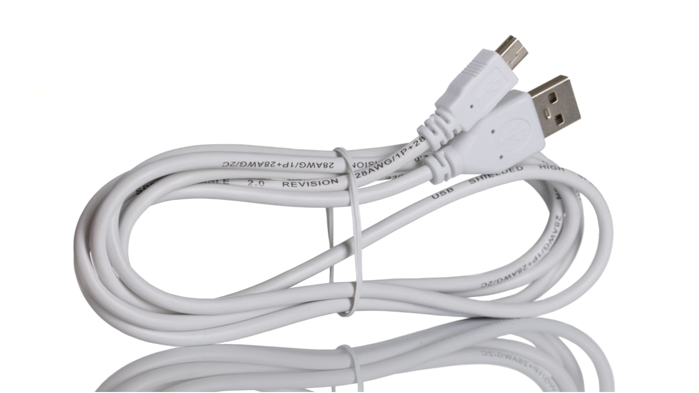 RS PRO USB-Kabel, USBA / Mini-USB B, 2m USB 2.0 Weiß