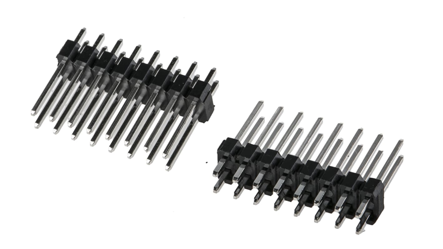 RS PRO Straight Through Hole Pin Header, 16 Contact(s), 2.54mm Pitch, 2 Row(s), Unshrouded