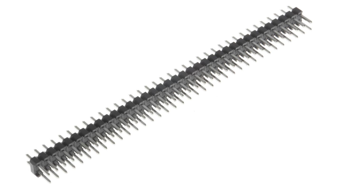 RS PRO Stiftleiste Gerade, 72-polig / 2-reihig, Raster 2.54mm, Lötanschluss-Anschluss, 1.0A, Nicht ummantelt