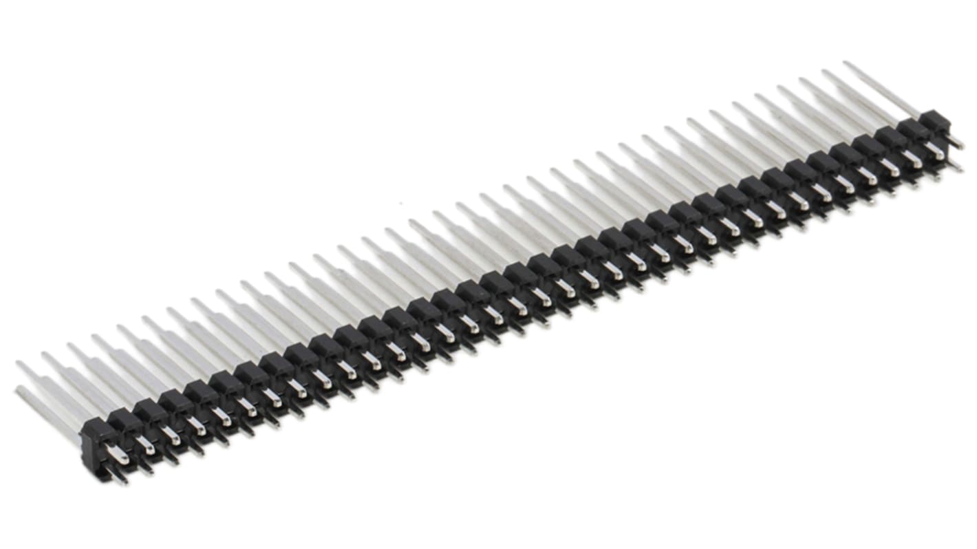 RS PRO Stiftleiste Gerade, 72-polig / 2-reihig, Raster 2.54mm, Lötanschluss-Anschluss, 4.0A, Nicht ummantelt