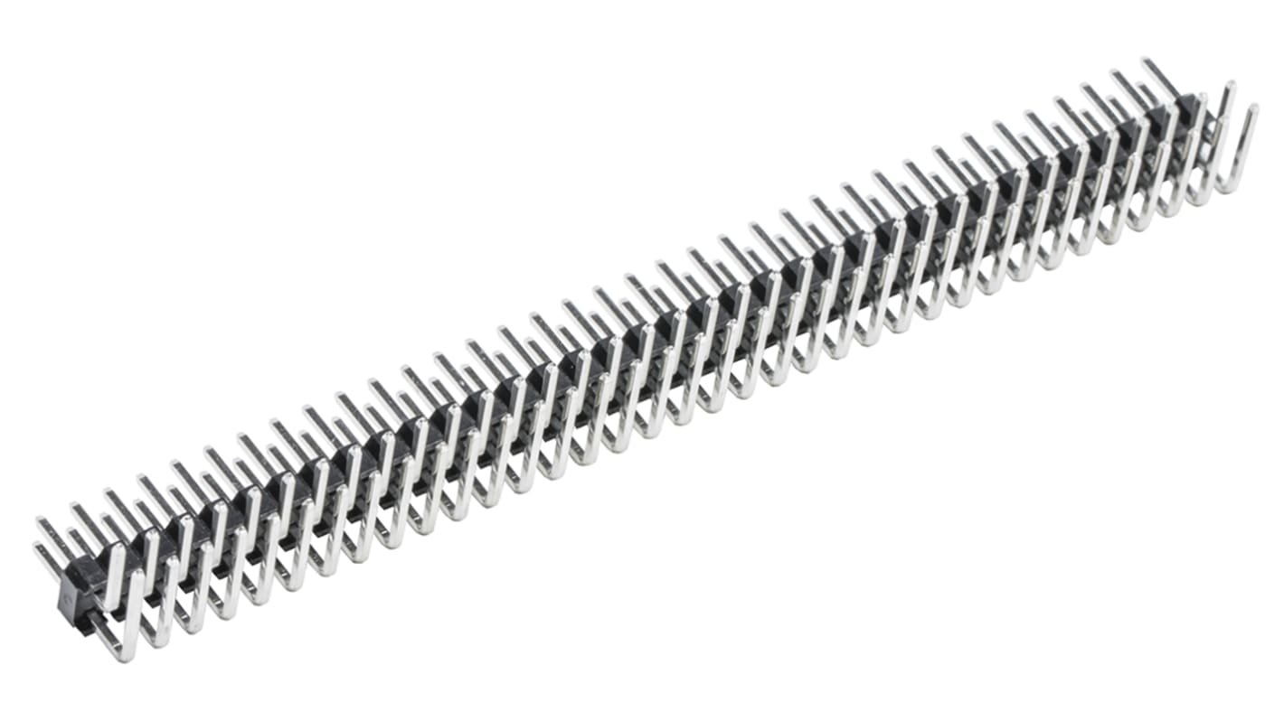 RS PRO Stiftleiste gewinkelt, 72-polig / 2-reihig, Raster 2.54mm, Lötanschluss-Anschluss, 4.0A, Nicht ummantelt