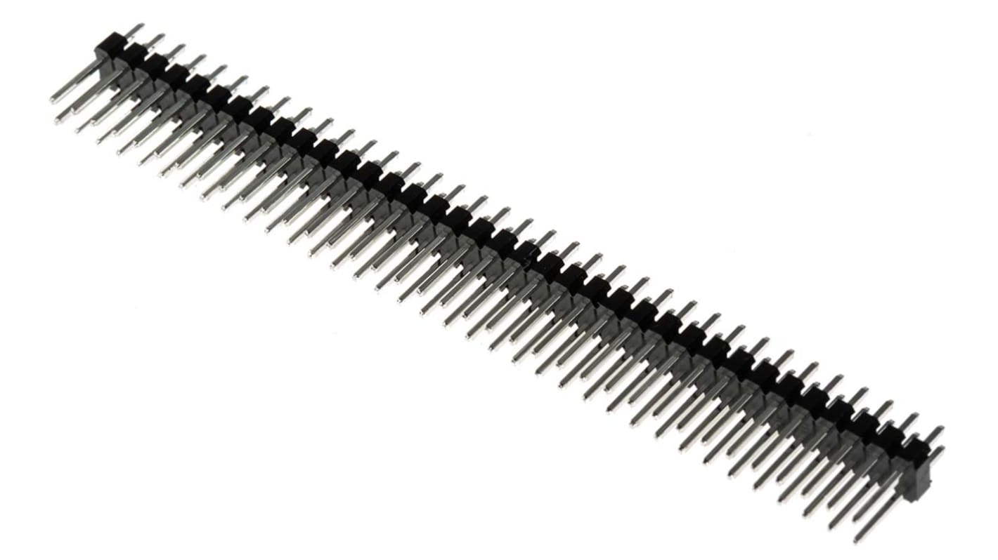 RS PRO Straight Through Hole Pin Header, 72 Contact(s), 2.54mm Pitch, 2 Row(s), Unshrouded