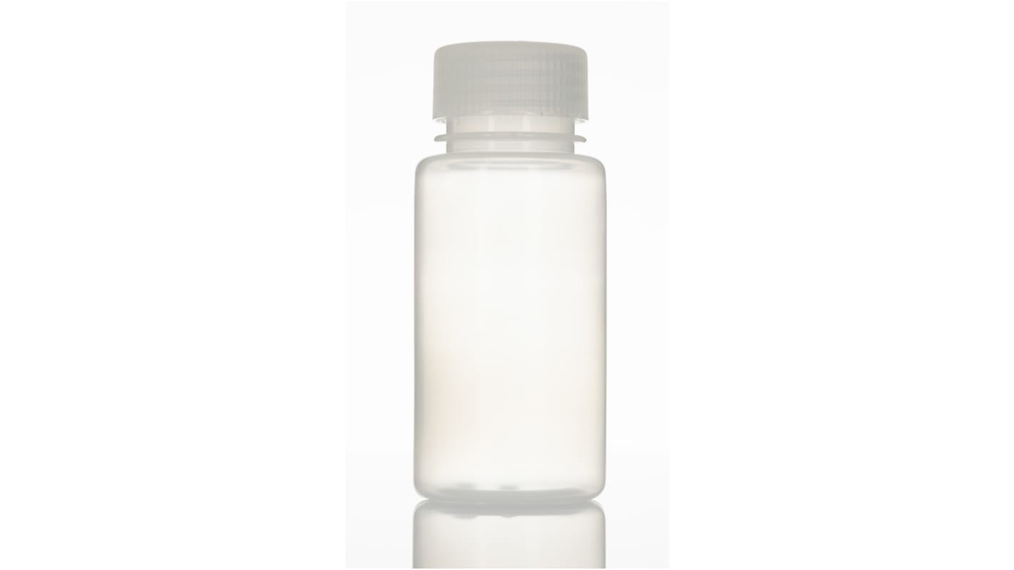 RS PRO HDPE Laborflasche 125ml, Ø 51mm Vorratsflasche Weithalsig 51 x 104mm