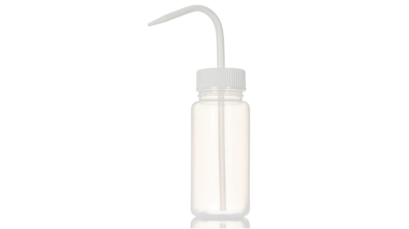 Bouteille de laboratoire RS PRO bouchon Blanc Non, 250ml, en Polyéthylène basse densité, à Col Large