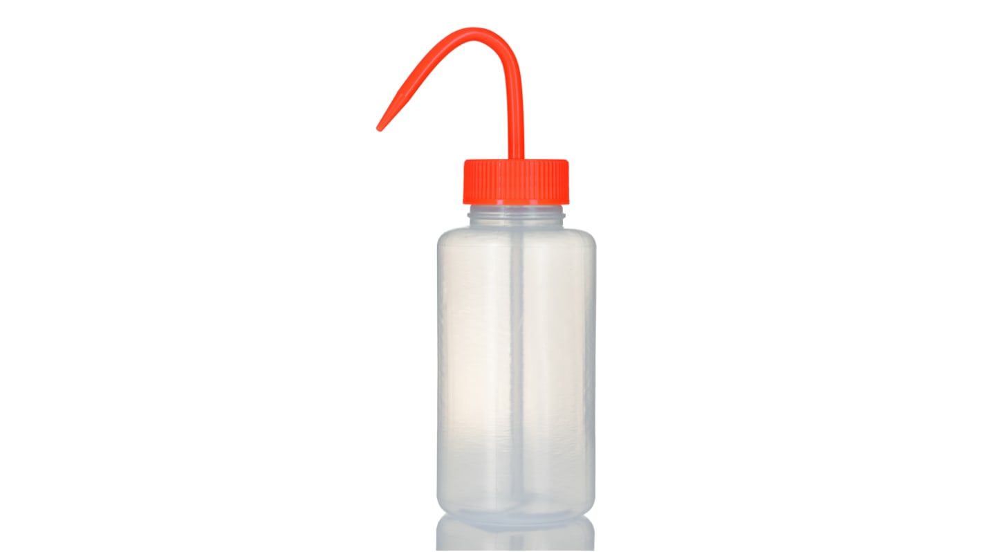 RS PRO 250ml LDPE Wide Neck Wash Bottle