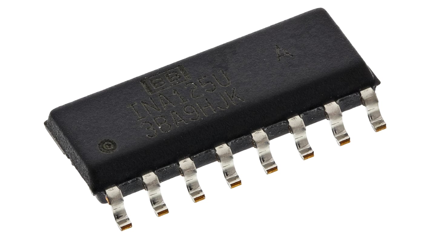 INA125UA Texas Instruments, Instrumentation Amplifier, 0.5mV Offset, 5 V, 16-Pin SOIC