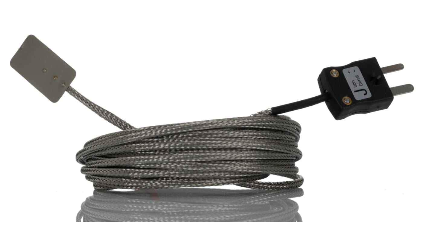 RS PRO Type J Leaf Thermocouple 5m Length, 13mm Diameter → +350°C