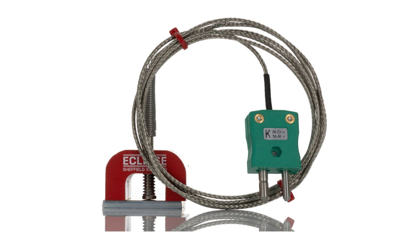 Thermocouple magnétique "fer à cheval" RS PRO type K, L 1.5m, +250°C max à Fiche mâle standard