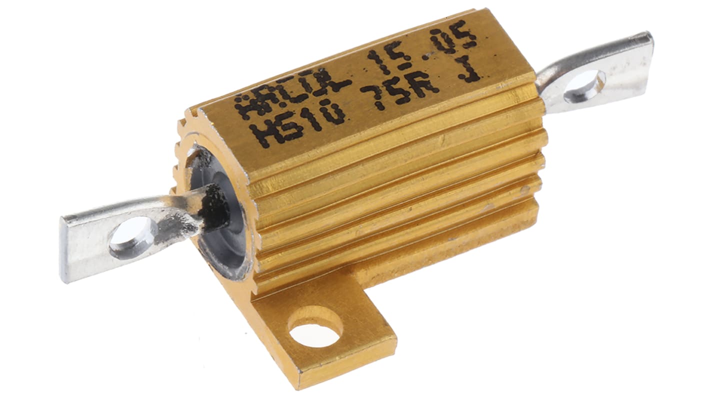 Arcol, 75Ω 10W Wire Wound Chassis Mount Resistor HS10 75R J ±5%