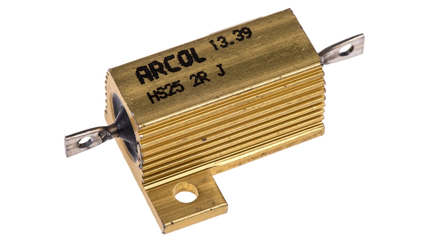 Arcol シャーシ取り付け抵抗器,25W,2Ω,±5%