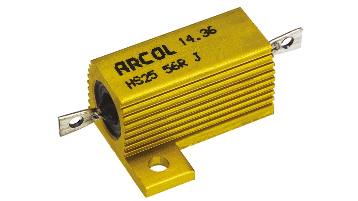 Arcol シャーシ取り付け抵抗器,25W,56Ω,±5%