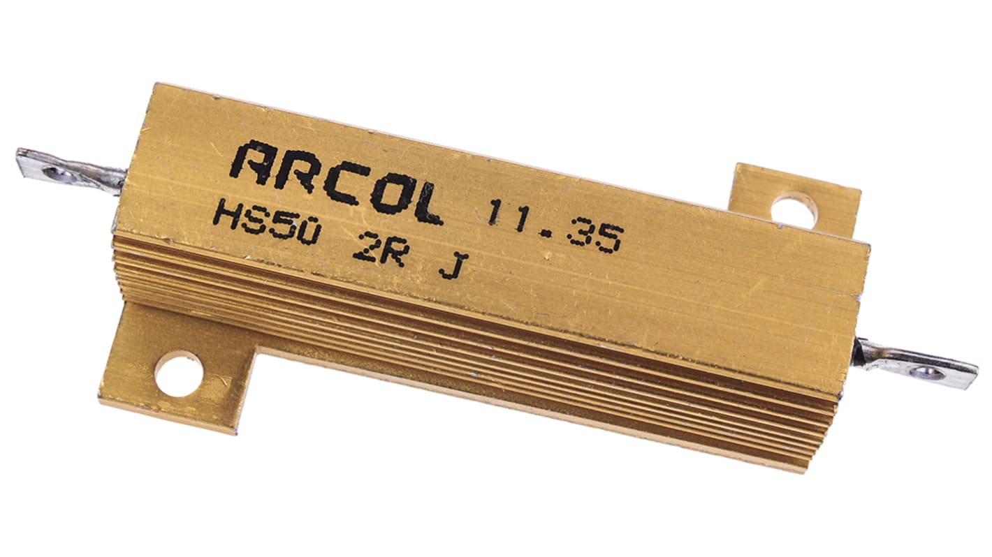 Arcol シャーシ取り付け抵抗器,50W,2Ω,±5%