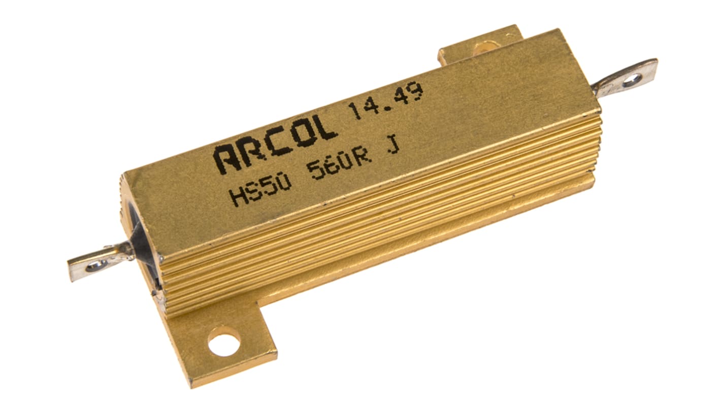 Arcol HS50 Wickel Lastwiderstand 560Ω ±5% / 50W, Alu Gehäuse Axialanschluss