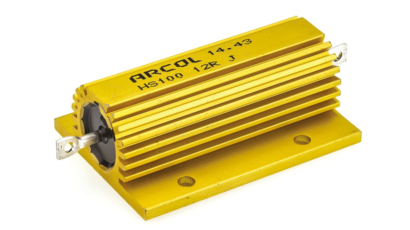 Arcol HS100 Wickel Lastwiderstand 12Ω ±5% / 100W, Alu Gehäuse Axialanschluss