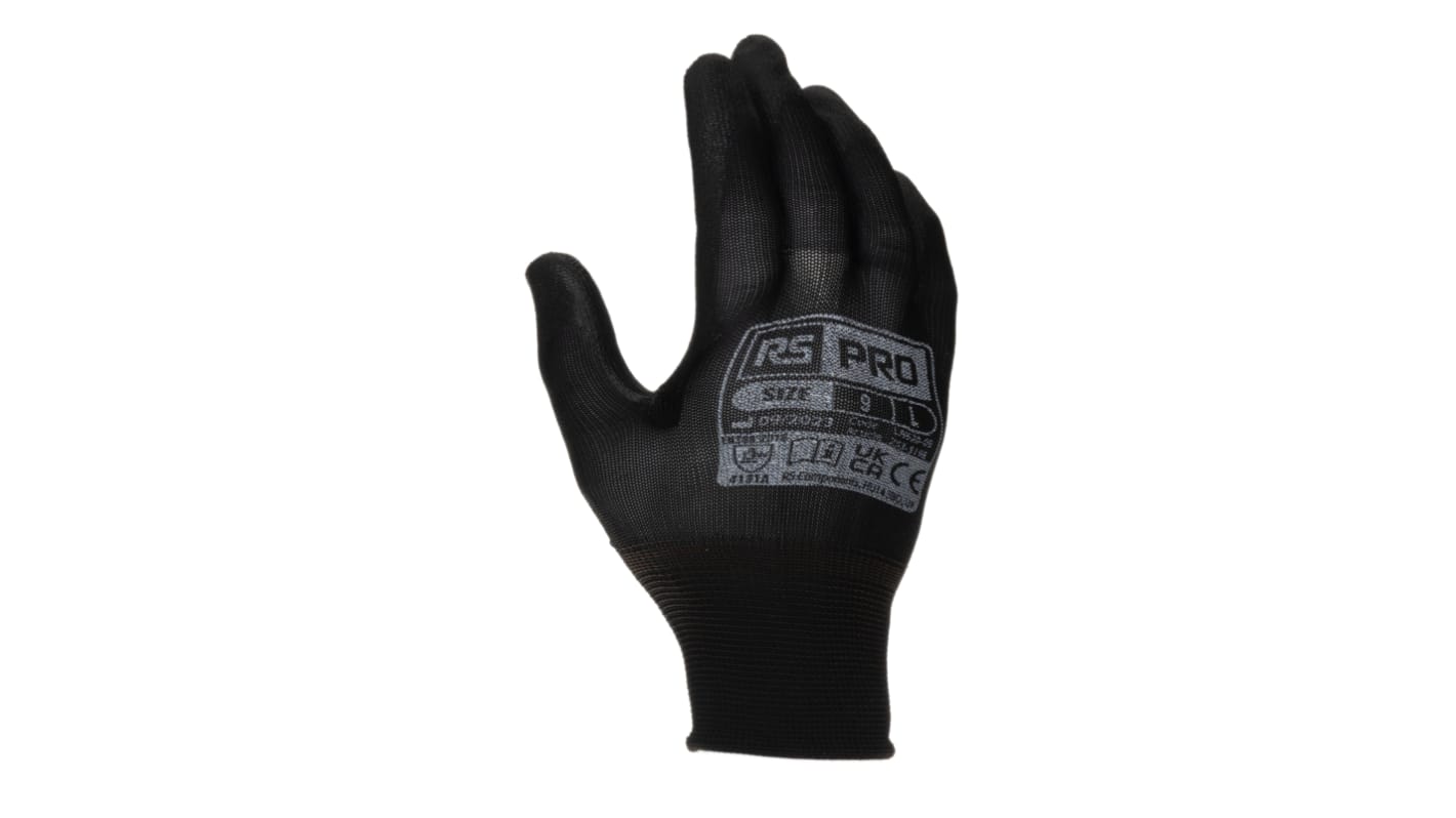 Guanti da lavoro RS PRO, Tg. 9, L, in Nylon, col. Nero