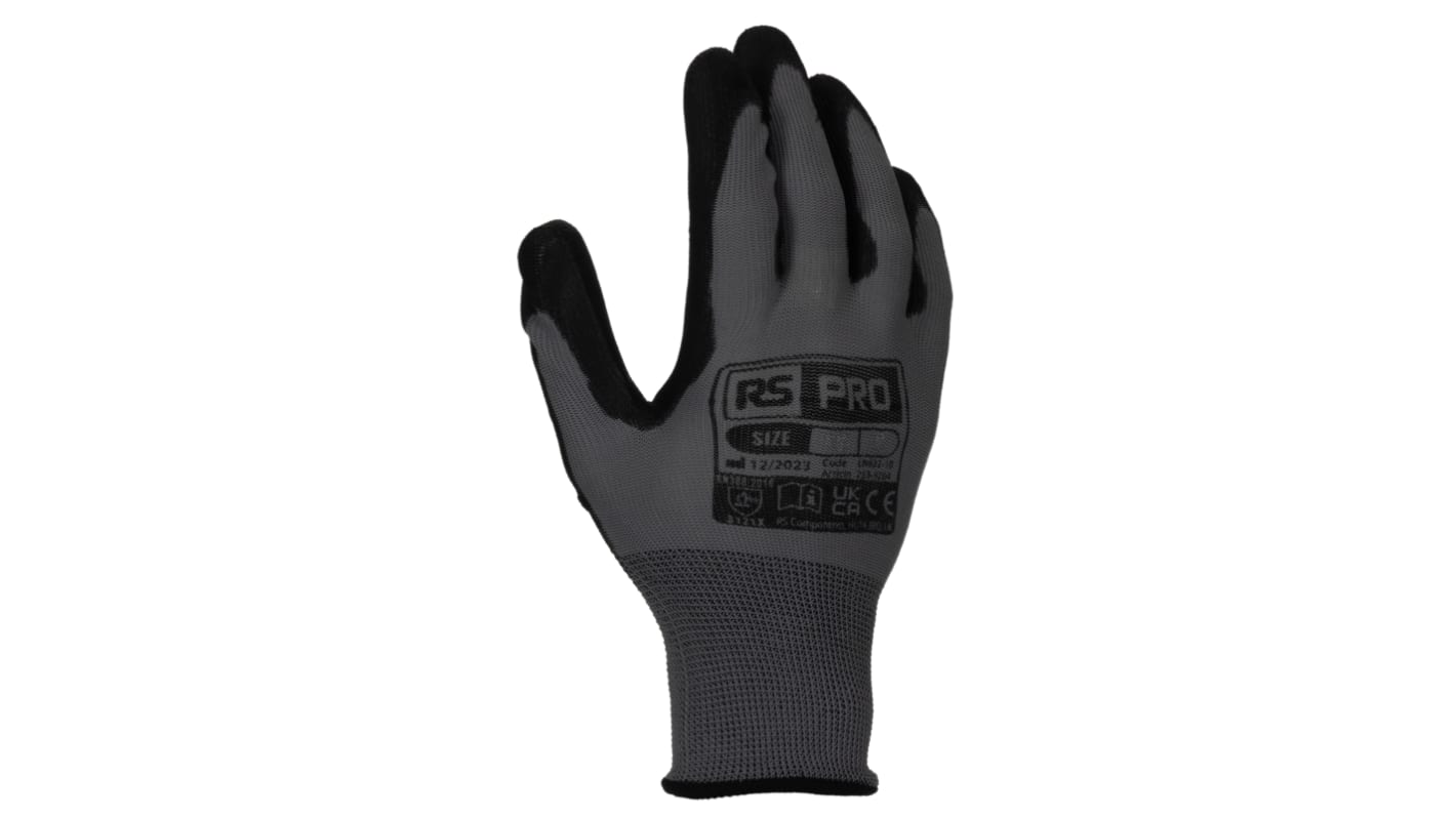 Guantes de trabajo de Poliamida Gris RS PRO, talla 8, con recubrimiento de Poliuretano, Uso general