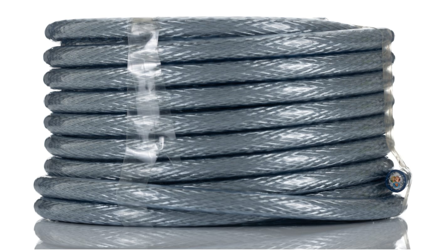 Cable de control apantallado RS PRO de 3 núcleos, 1,5 mm², long. 10m, 300/500V, 16 A, funda de PVC