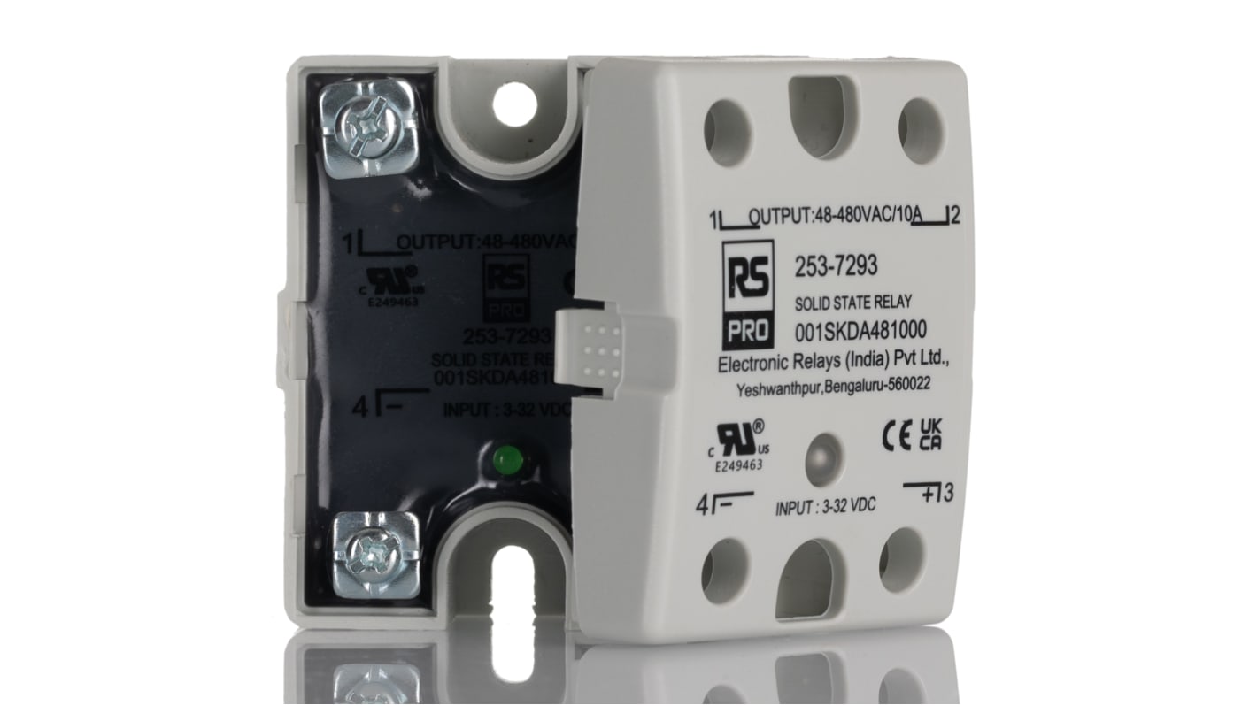 RS PRO Solid State Relay, 10 Amps Load, Panel Mount, Surface Mount, 480 V rms Load, 32 V dc Control