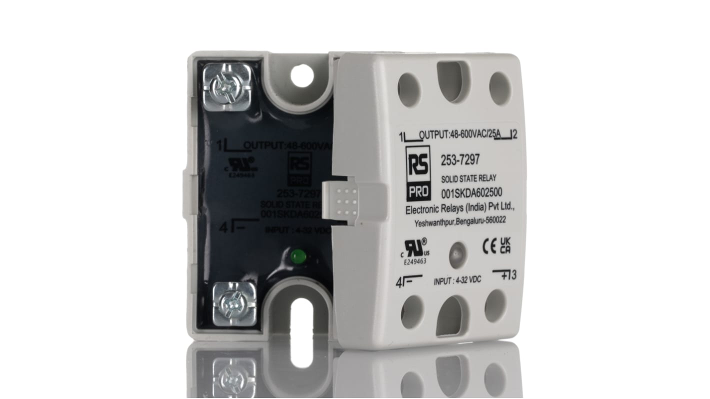 RS PRO Solid State Relay, 25 Amps Load, Panel Mount, Surface Mount, 600 V rms Load, 32 V dc Control