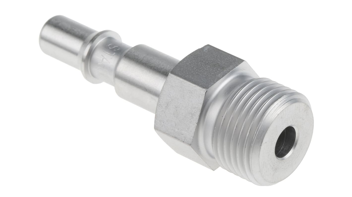 Staubli – Fluid Connectors Stainless Steel Male Safety Quick Connect Coupling, G 3/8 Male Threaded