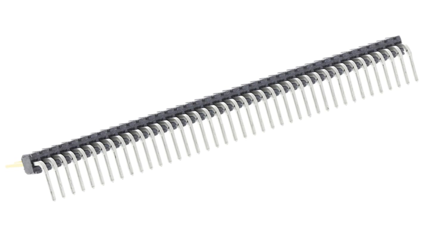 Samtec TMS Stiftleiste gewinkelt, 40-polig / 1-reihig, Raster 1.27mm, Platine-Platine, Lötanschluss-Anschluss, 1.0A,