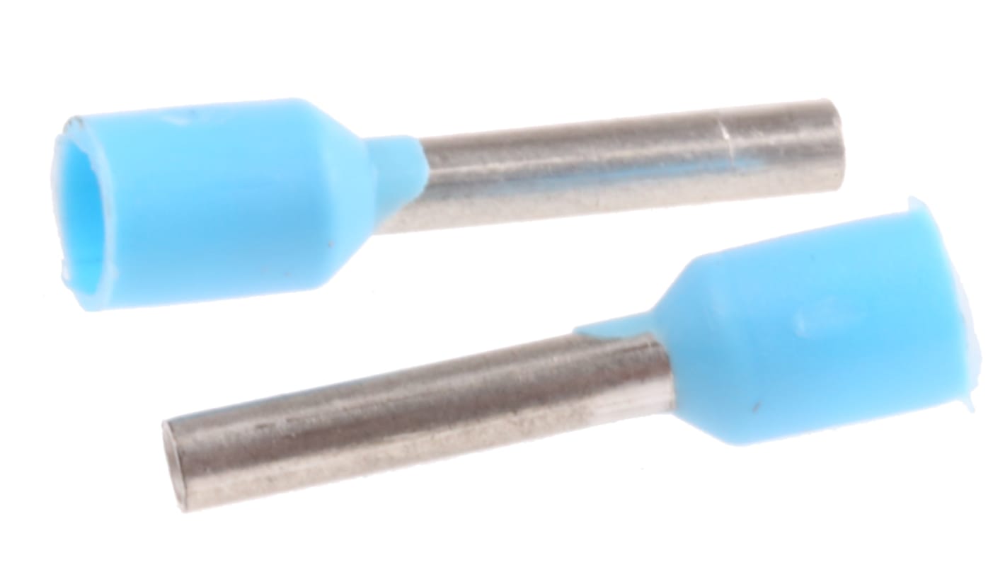 Schneider Electric AZ5CE Aderendhülsen bis 0.75mm², Stift ø 1.6mm, Blau, Kunststoff, 8.2mm, 13mm, Isoliert, 20AWG max.