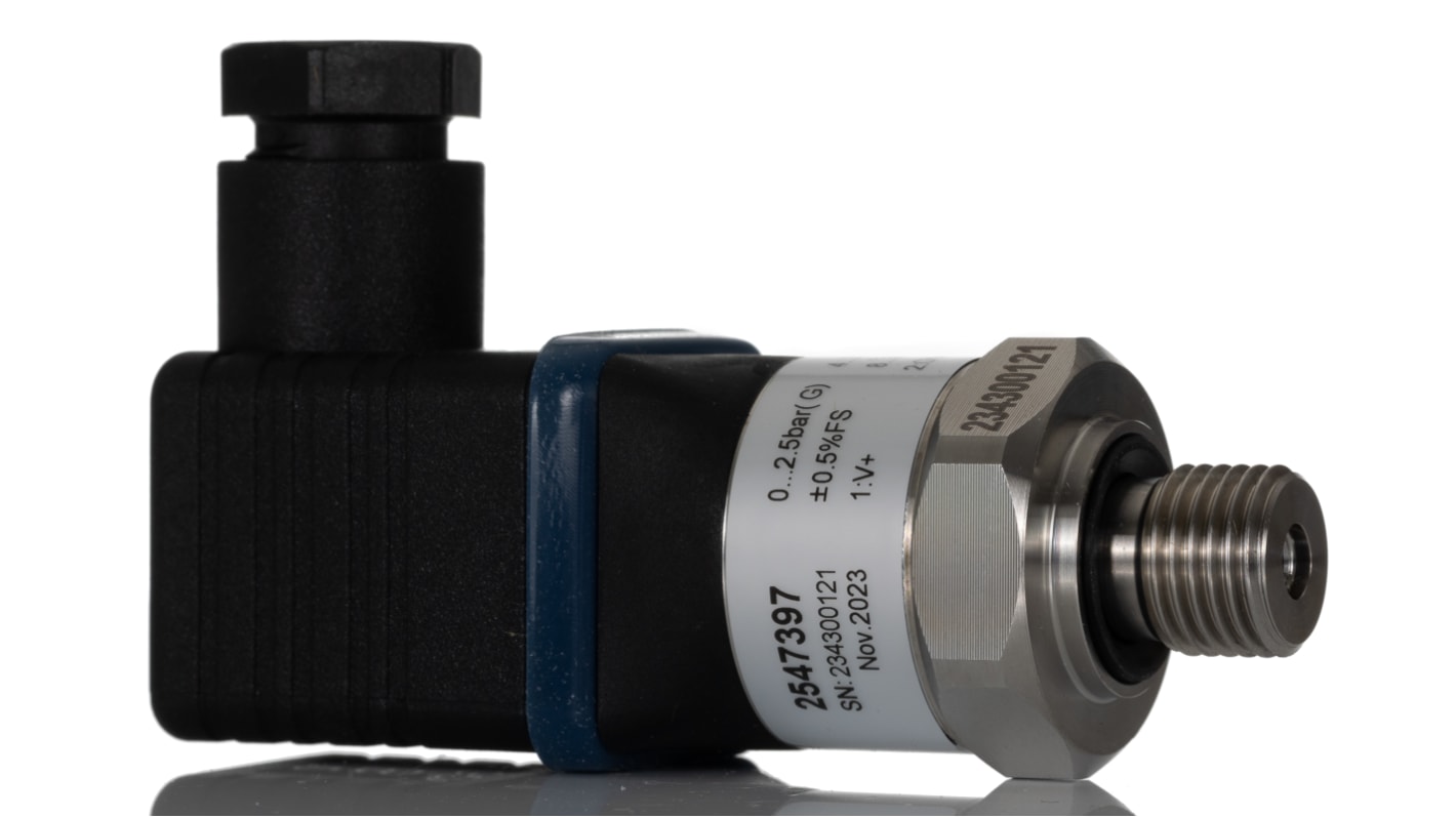 Capteur de pression RS PRO, Jauge 2.5bar max, pour Air, fluide, G1/4A ISO 1179-2