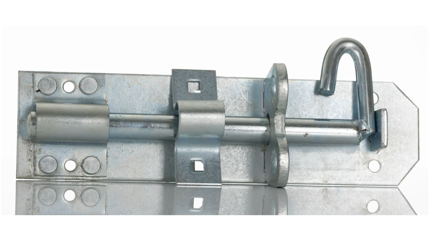 RS PRO Steel Padlockable Zinc Door Bolt