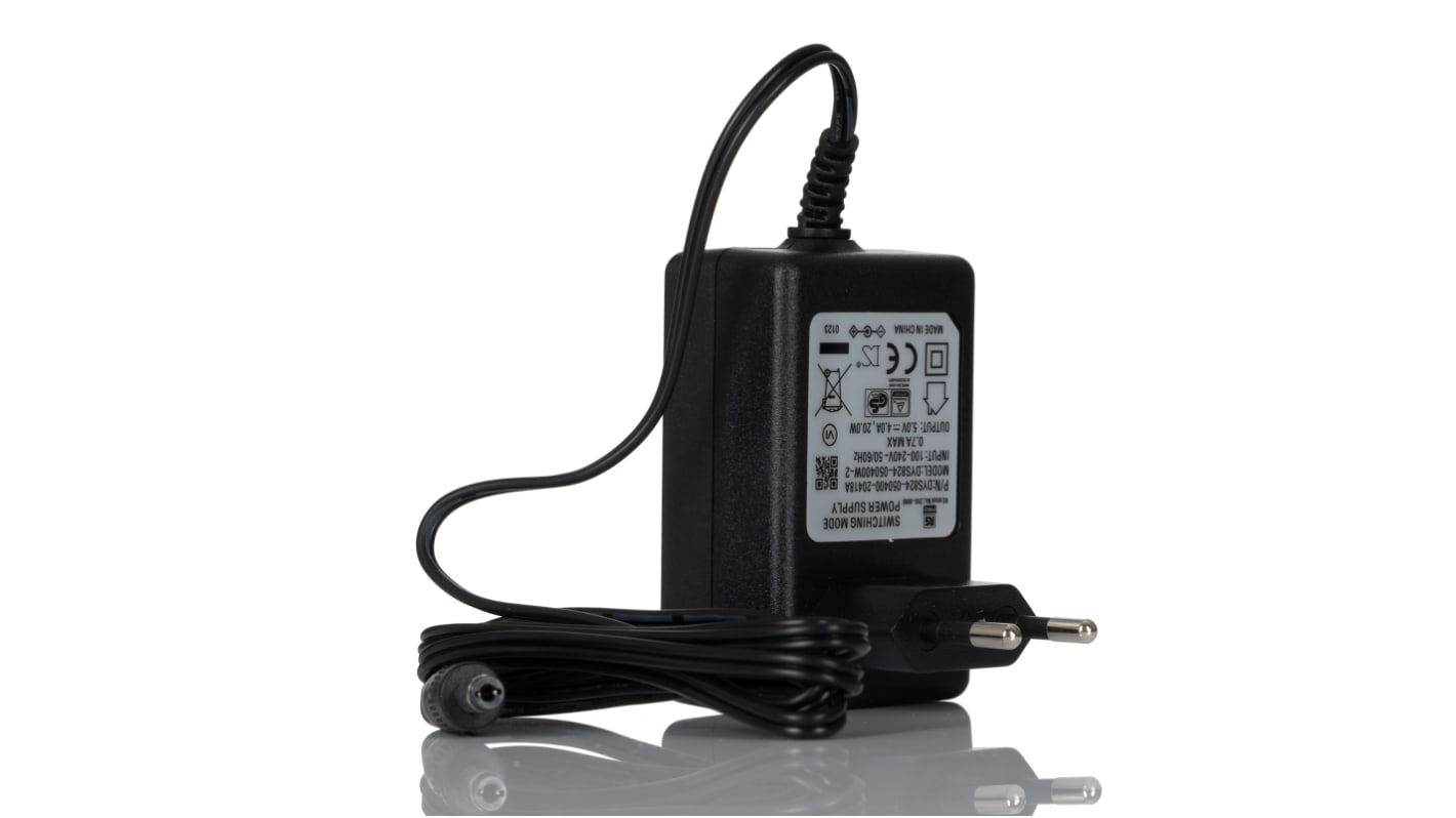 RS PRO 20W Plug-In AC/DC Adapter 5V Output, 4A Output