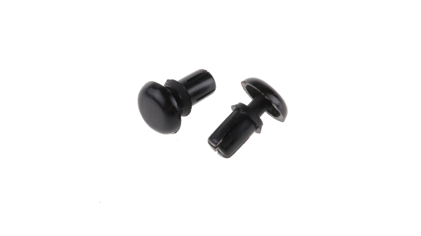 Essentra Spreiz Niet, Ø 3.5mm x 6.1mm, Schwarz, Nylon, 3.5mm, min. 2.7mm, max. 3.6mm