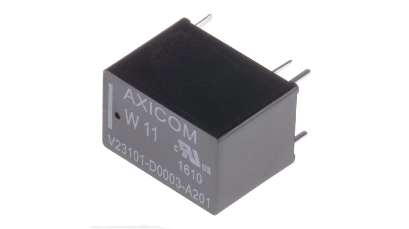 Relé de señal sin enclavamiento TE Connectivity Axicom P3, SPST, 5V dc, 1,25 A dc, montaje en PCB, para