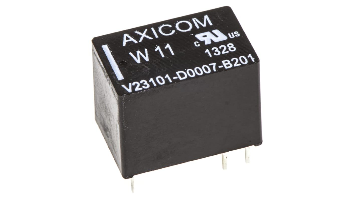 Jelrelé SPST, Nyomtatott áramkörre szerelhető, 1,25 A, 24V dc, használható:(Jel) alkalmazásokhoz W11