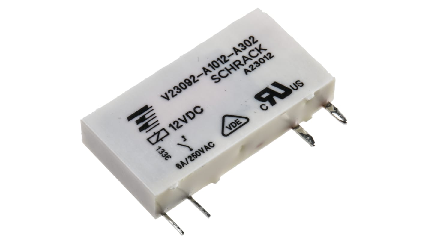 Relé de potencia sin enclavamiento TE Connectivity SNR de 1 polo, SPST, bobina 12V dc, 6A, Montaje en PCB