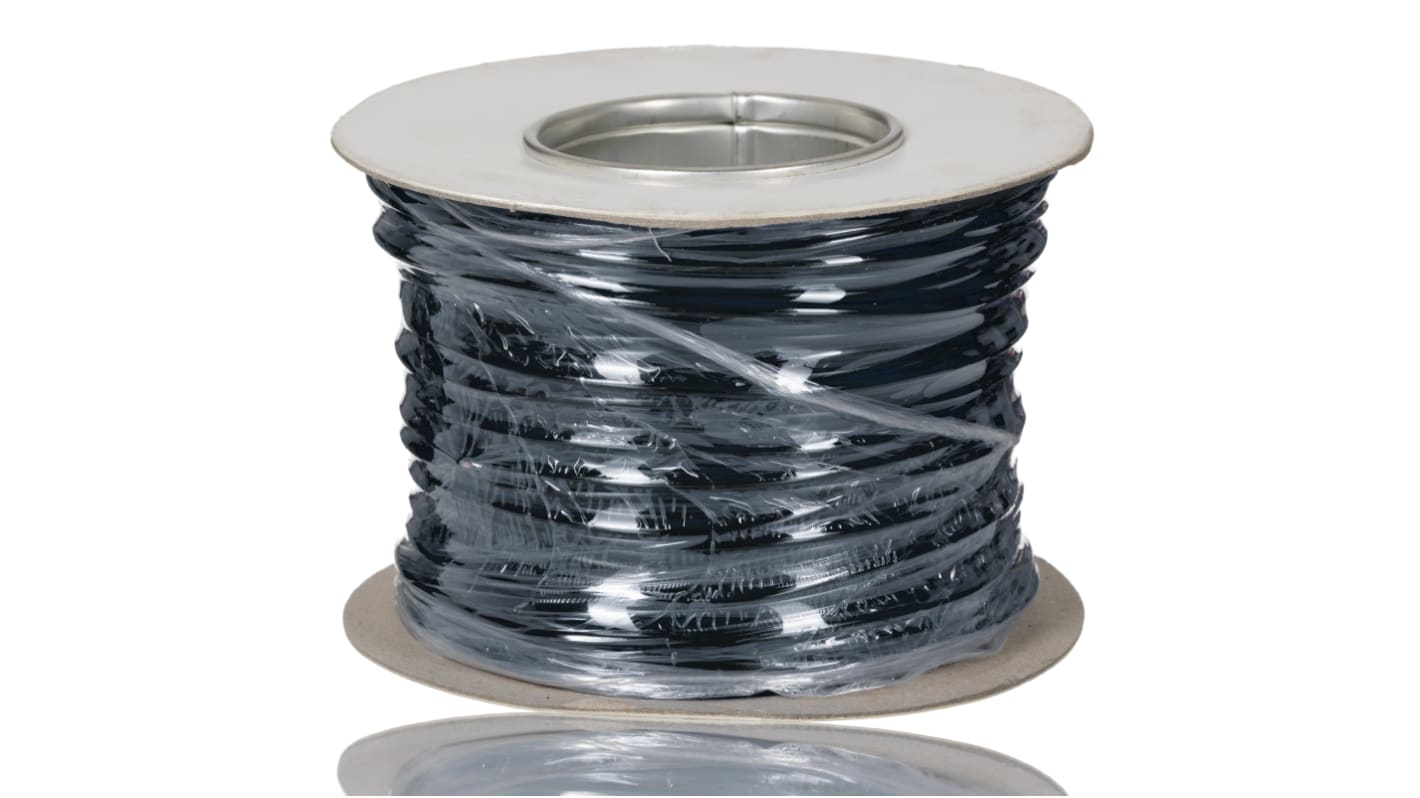 RS PRO Black 0.75 mm² Hook Up Wire, 20 AWG, 16/0.2mm, 100m, PVC Insulation