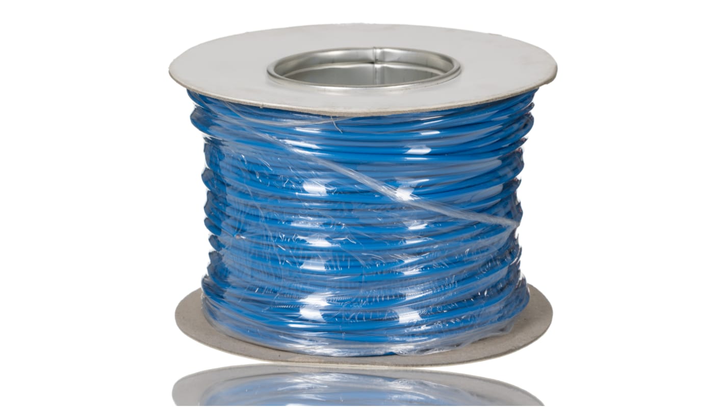 RS PRO Blue 0.75 mm² Hook Up Wire, 20 AWG, 16/0.2mm, 100m, PVC Insulation