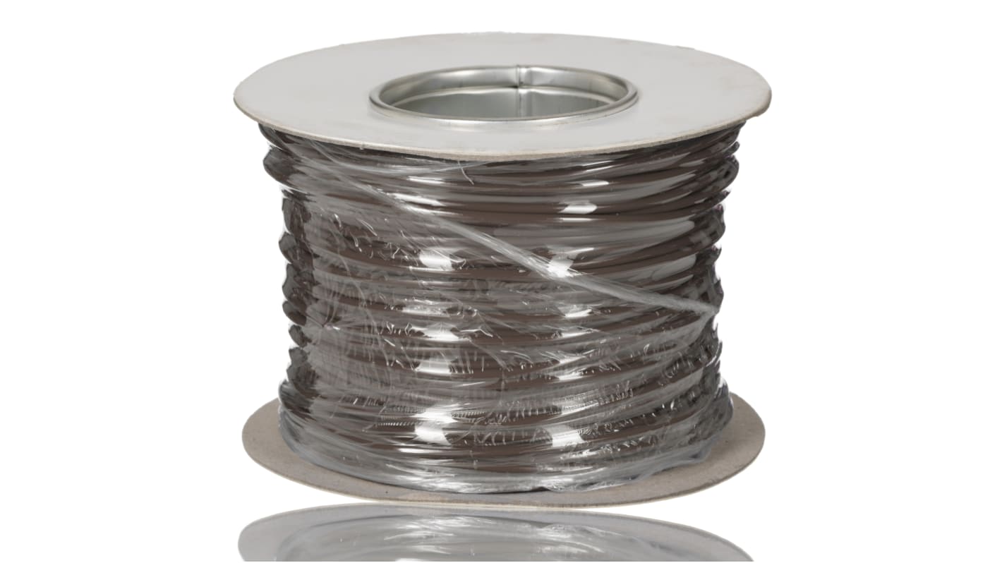 RS PRO Brown 1mm² Hook Up Wire, 18AWG, 16/0.2mm, 100m, PVC Insulation