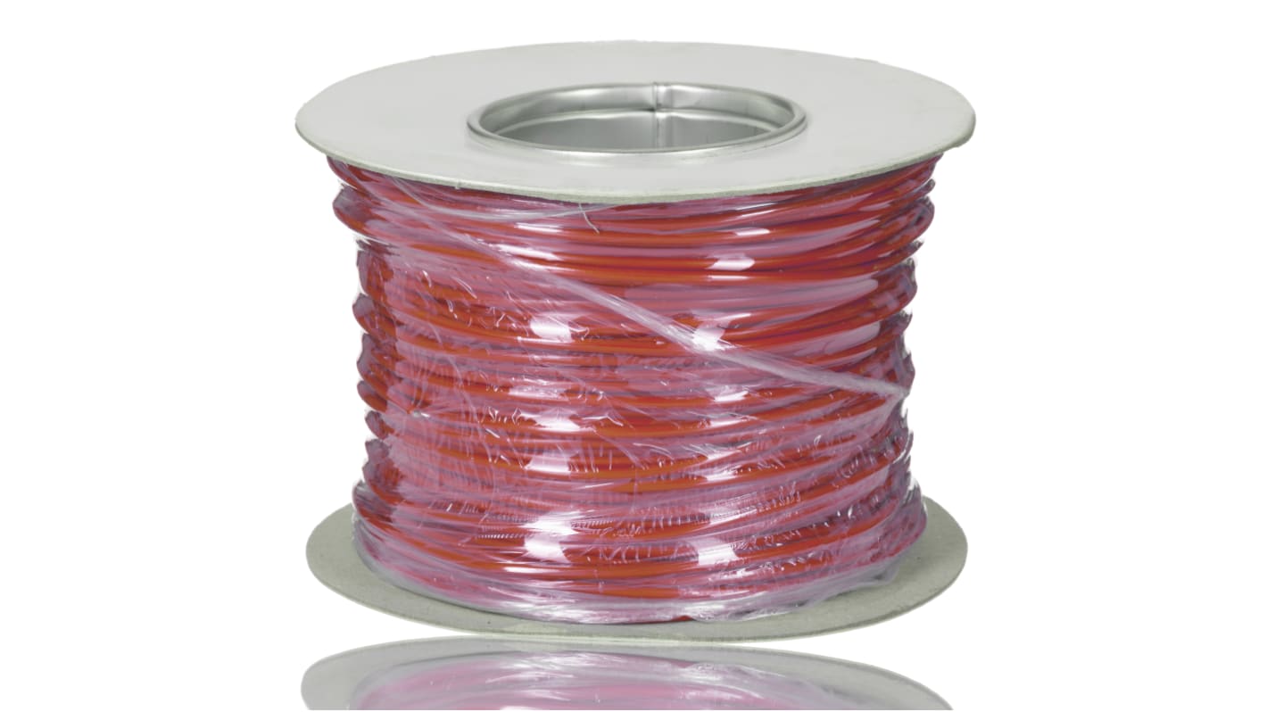 RS PRO Red 1 mm² Hook Up Wire, 18 AWG, 16/0.2mm, 100m, PVC Insulation