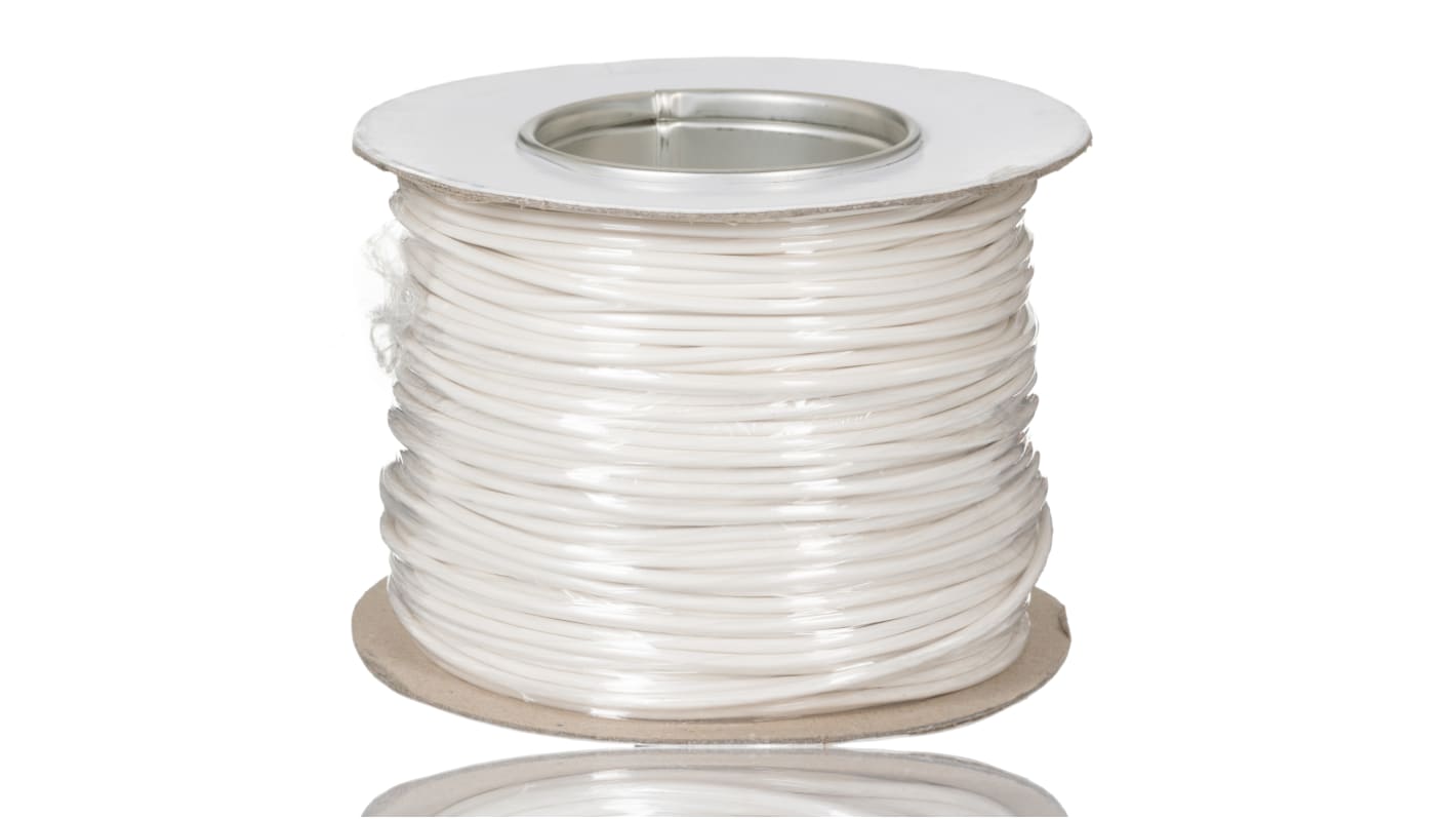 RS PRO White 1mm² Hook Up Wire, 18AWG, 16/0.2mm, 100m, PVC TI3 Insulation