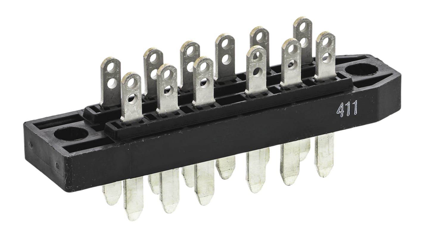 Conector rectangular macho TE Connectivity de 12 contactos serie RP622