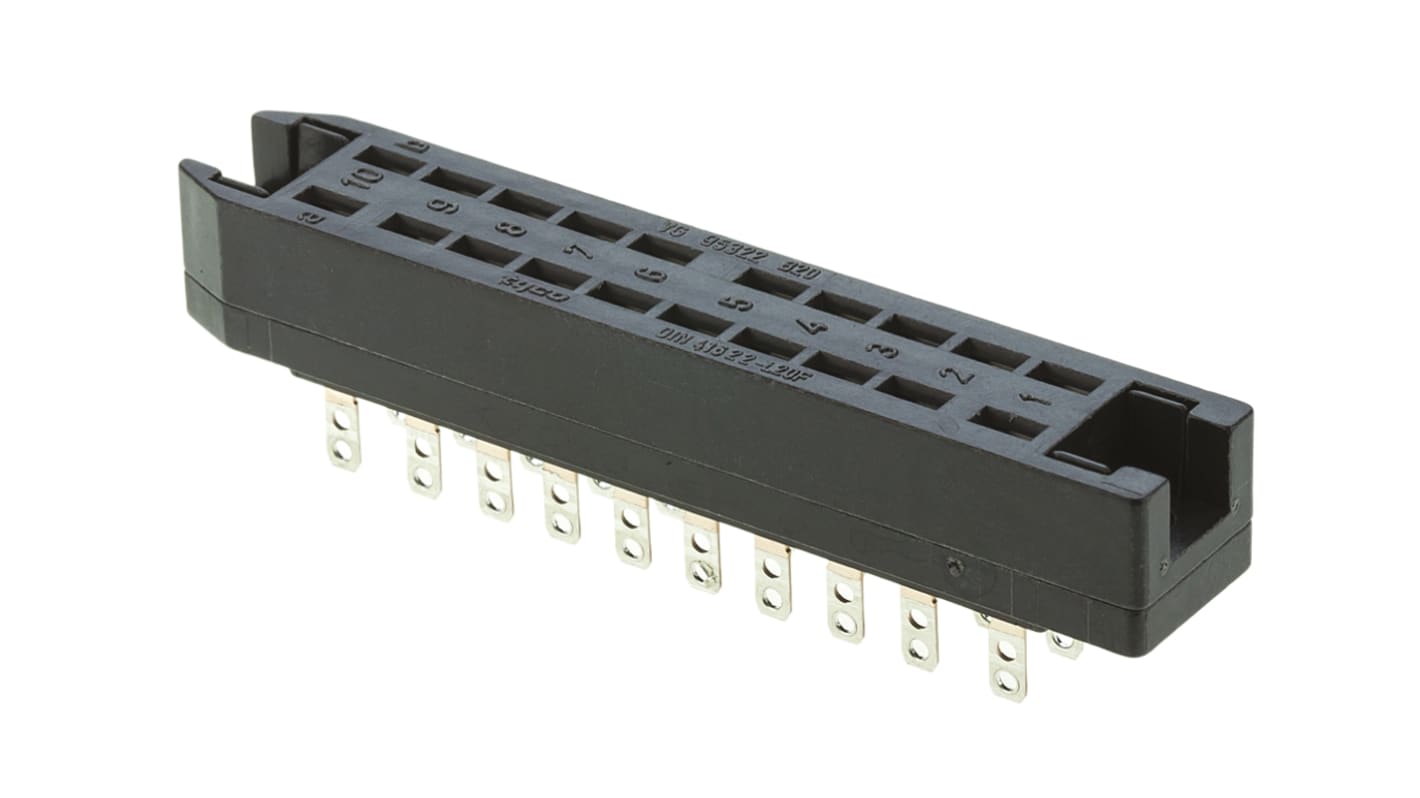 Conector rectangular hembra TE Connectivity de 20 contactos serie RP622