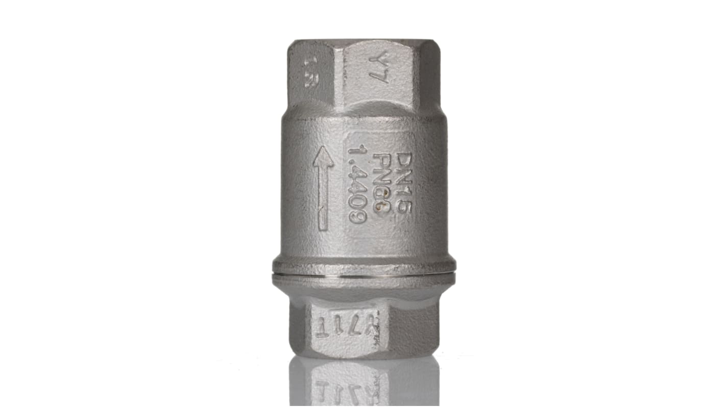 RS PRO Stainless Steel Check Valve Check Valve 1/2in, 63 bar